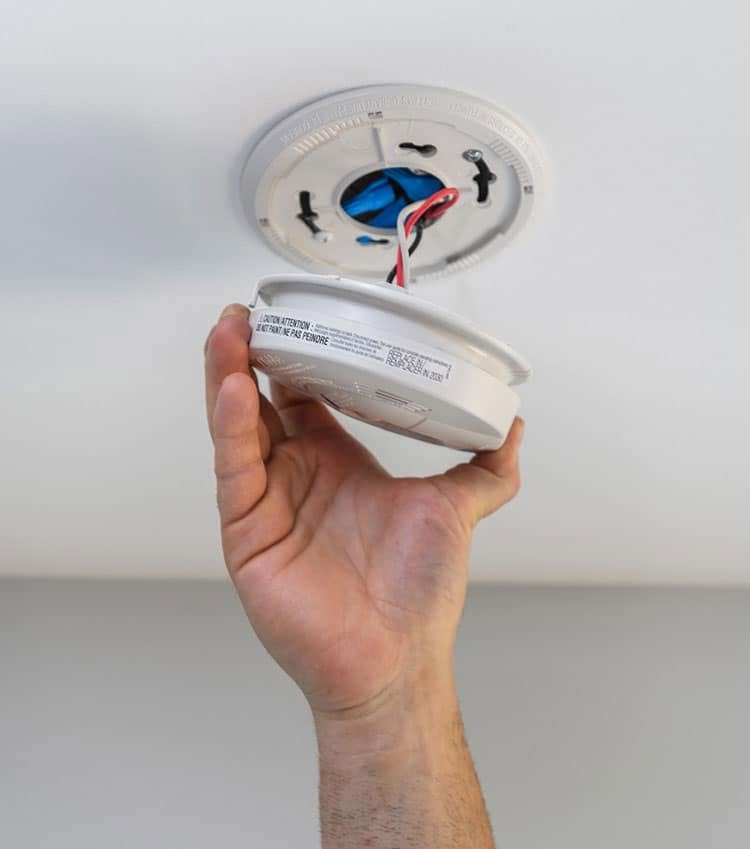 Hardwired smoke detector installation